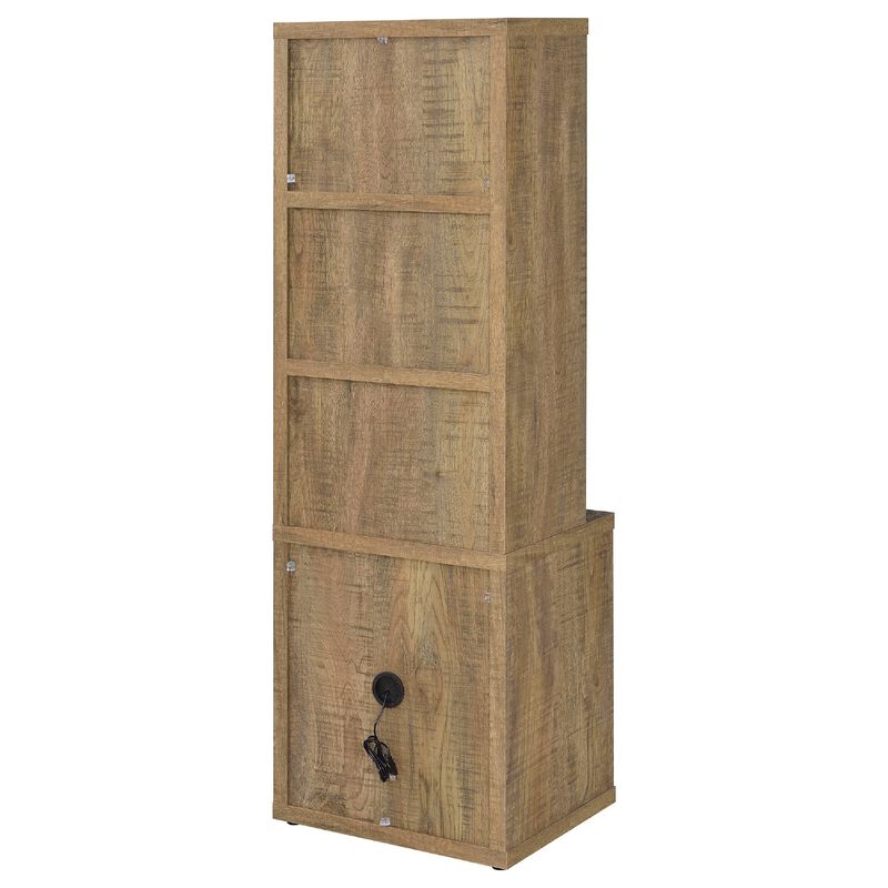 Park Bookcase with 3 Open Shelves, 2 Drawers, 61 Inch Natural Brown image number 4