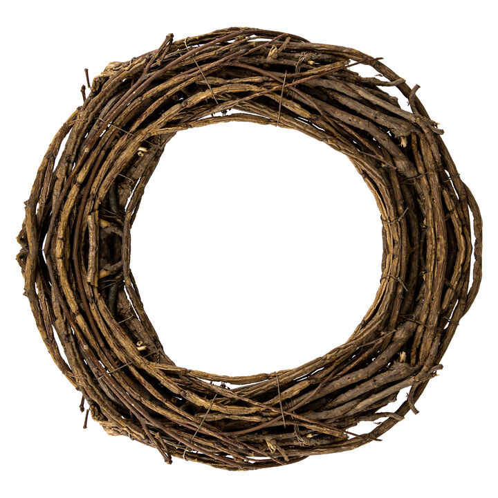 Natural Grapevine and Twig Artificial Spring Wreath  12-Inch  Unlit