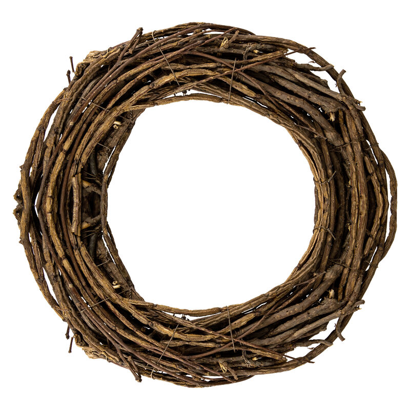 Natural Grapevine and Twig Artificial Spring Wreath  12-Inch  Unlit