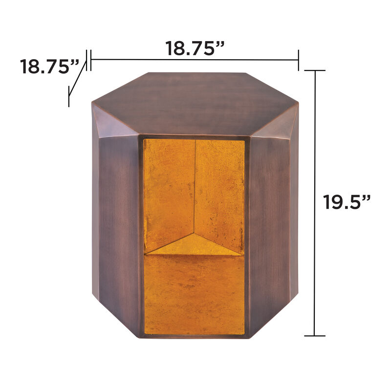 Marovenne Gold Hexagon End Table image number 4
