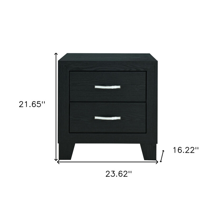 Modern Wooden Nightstand with 2 Drawers &ndash; Stylish Bedside Storage Table