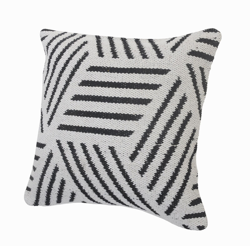 Modern Cotton Geometric Throw Pillow with Zipper &ndash; Elegant Decorative Cushion