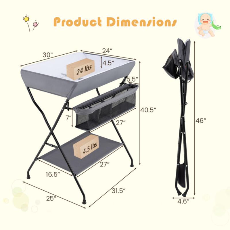 Hivvago Baby Storage Folding Diaper Changing Table