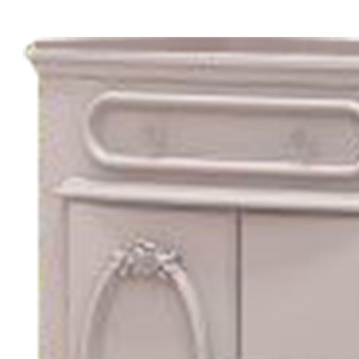 Benjara Auri 52 Inch Wide Dresser, 6 Drawer, Molded Trim Floral Motifs, White Wood