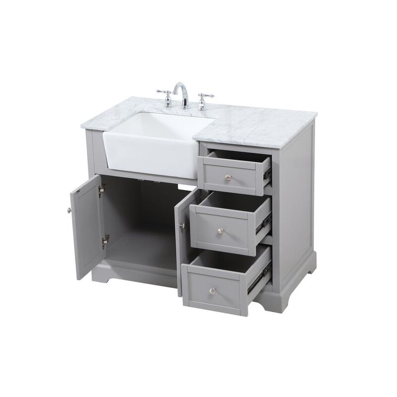 Elegant Kitchen and Bath 42 inch Single bathroom vanity in grey