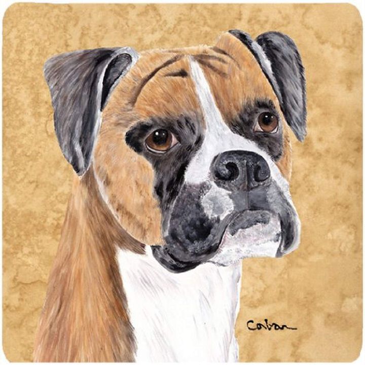 Caroline's Treasures SC9121FC Boxer Foam Coasters (Set of 4), 3.5 H x 3.5 W, Multicolor