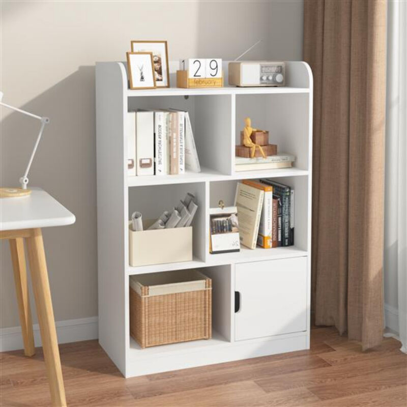 Kids Bookshelf with 6 Compartments for Bedroom or Playroom Storage