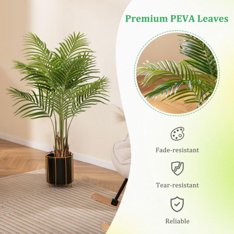 Hivvago 2 Pack 4.2 Feet Tall Artificial Palm Paradise Plant Large Fake Potted Tree