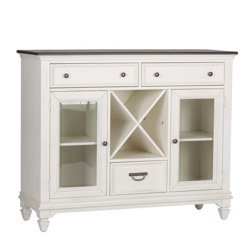 Liberty Furniture Allyson Park Allyson Park Buffet in Wirebrushed White w/ Charcoal Top image number 0
