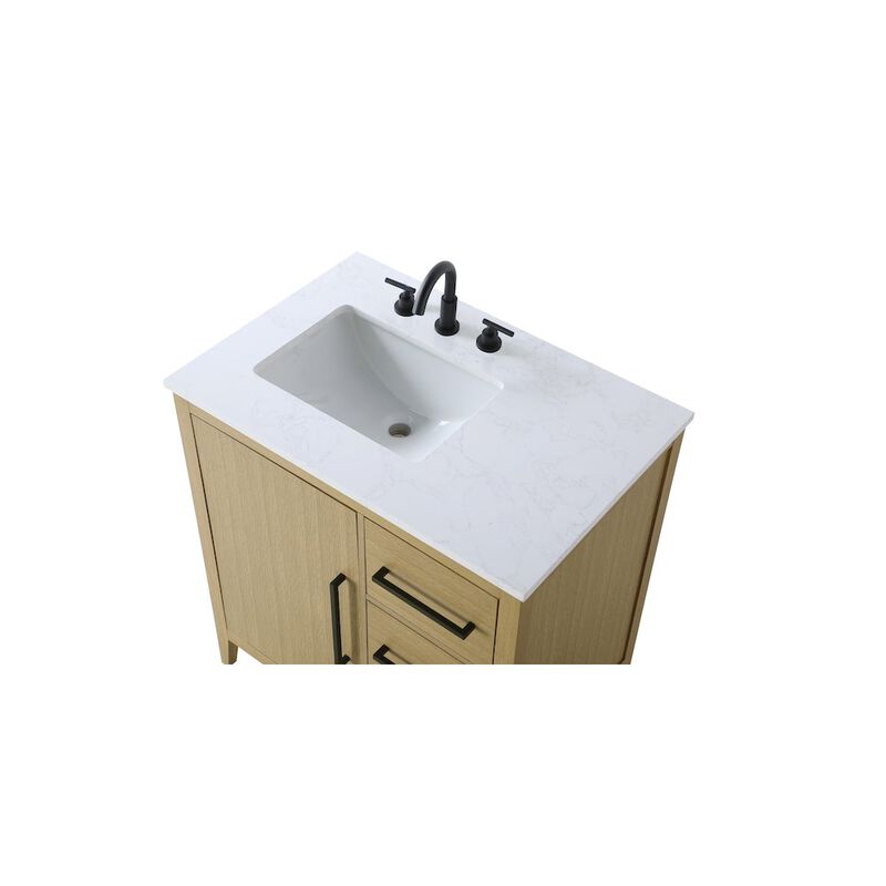 Elegant Kitchen and Bath 32 Inch Single Bathroom Vanity In  Honey Brown