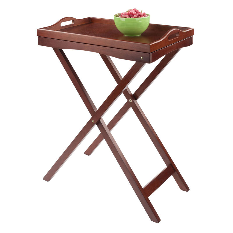 Devon Butler TV Table with Serving Tray, Walnut