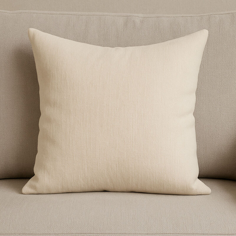 HomeRoots 22" Cream Cotton Blend Throw Pillow Cover with Texture image number 1