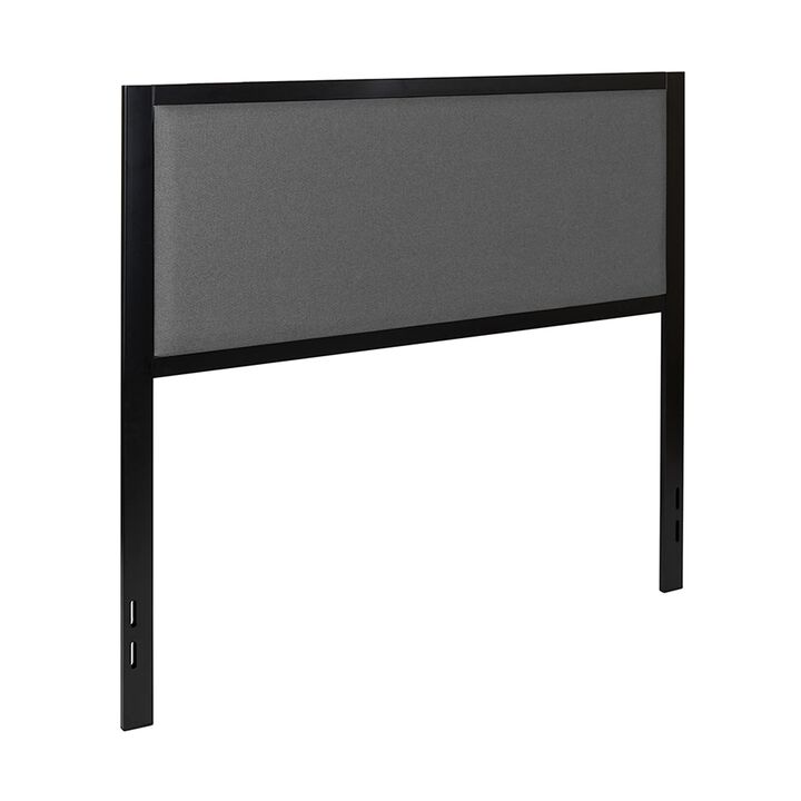 Flash Furniture Melbourne Metal Upholstered Full Size Headboard in Dark Gray Fabric