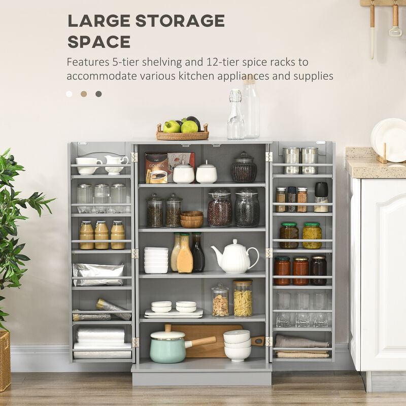 Hivvago Kitchen Organizer Cabinet with Adjustable Shelves image number 3