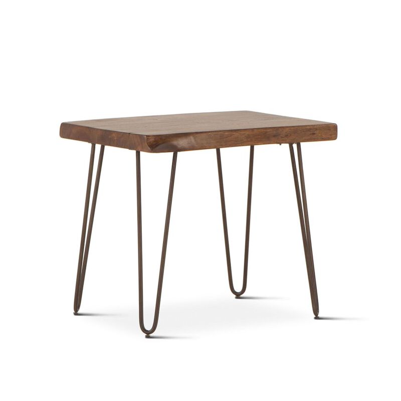 World Interiors Grandby 26" Side Table in Acacia with Walnut Finish image number 0