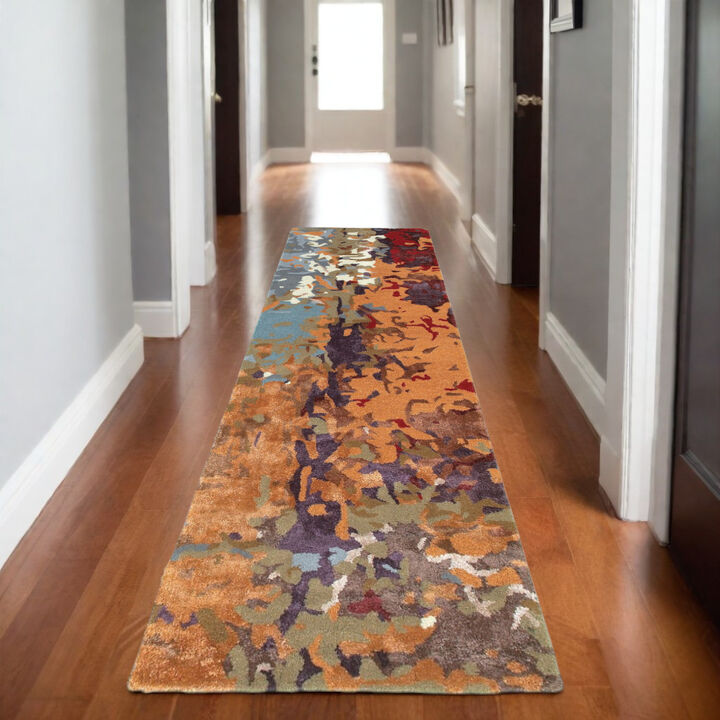 HomeRoots Abstract Hand Tufted Runner Rug