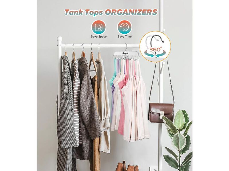 2-Pack Bra Hanger for Closet | Wooden Tank Top Hanger with 20 Hook Capacity image number 2