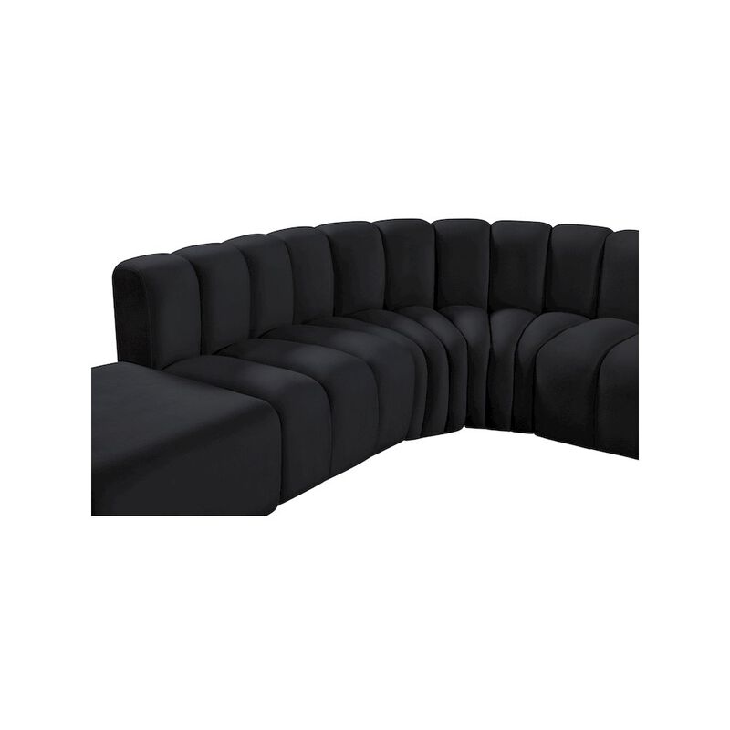 Meridian Furniture Arc Black Velvet Modular Sofa