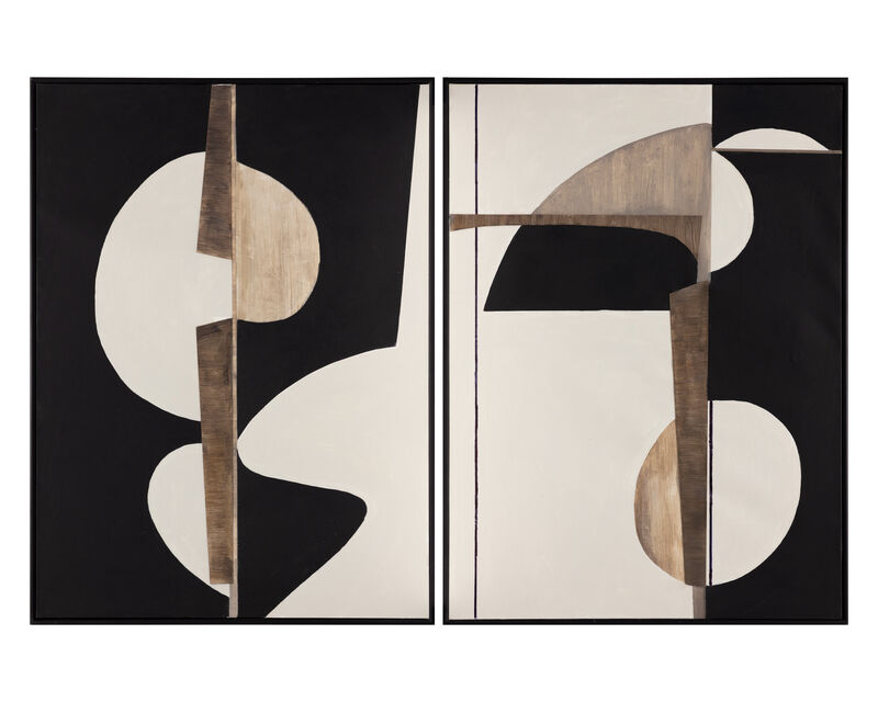 Friendly Distance (Set of 2) - 40" X 54" - Black Floater Frame image number 0