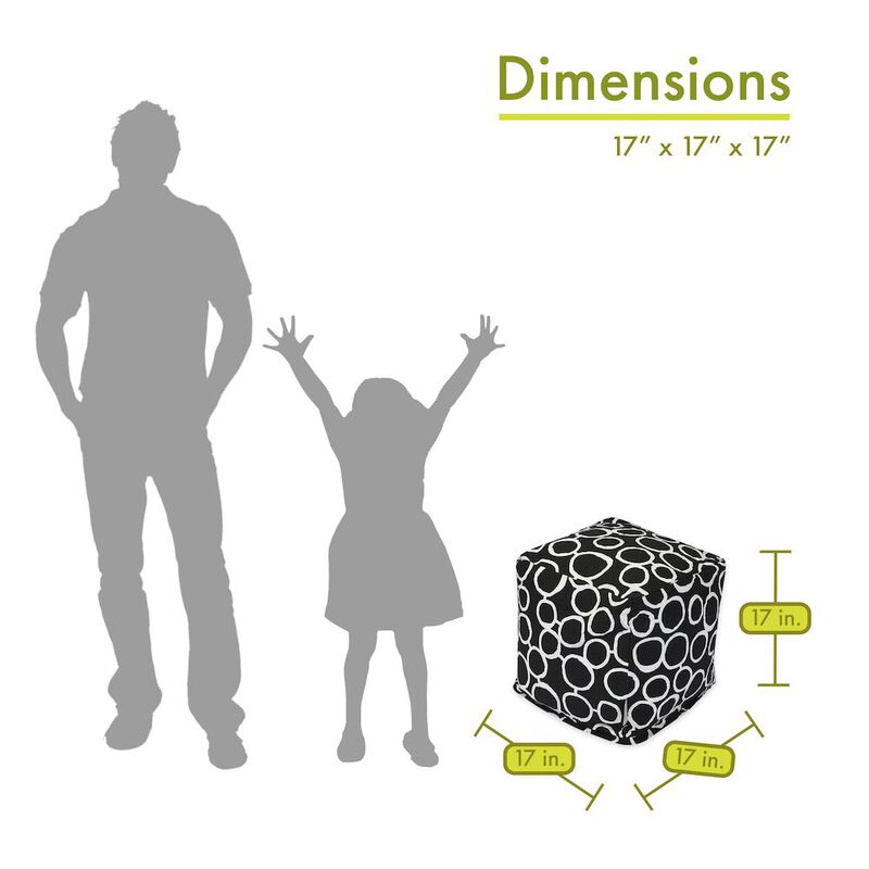 Majestic Home Goods Cube Pouf Fusion Black
