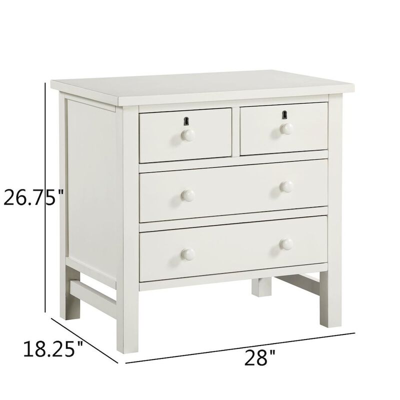 Comfort Pointe Greenwich 4-drawer Storage Nightstand - Antique White