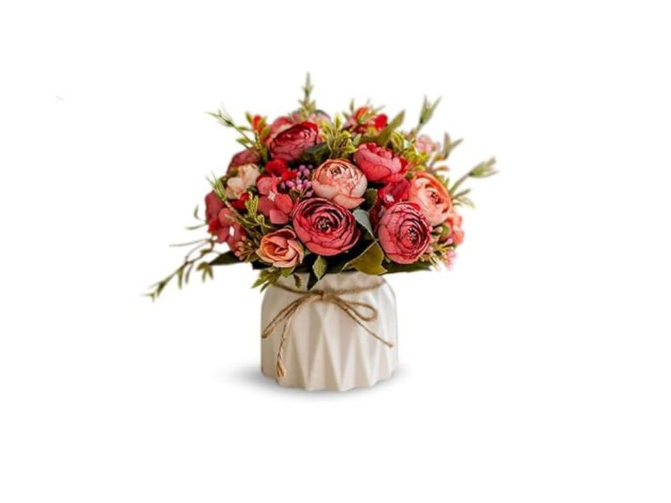 Red Artificial Rose Flower Stems Vase Filler Flowers Flowers