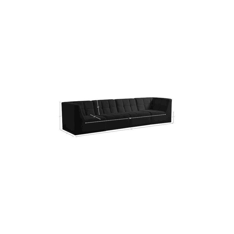 Meridian Furniture Relax Black Velvet Modular Sofa