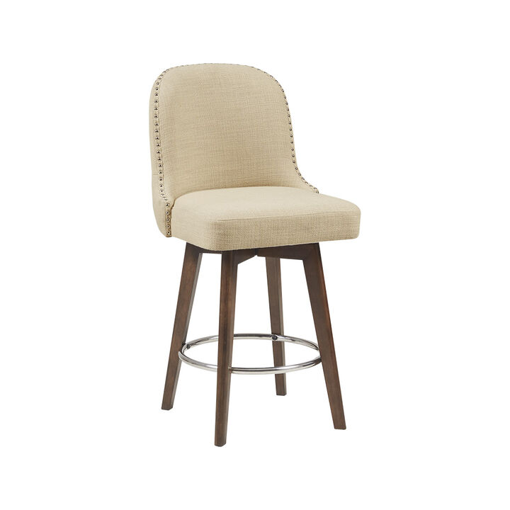 Gracie Mills Margy 360-Degree Elegance Counter Stool with Swivel Seat