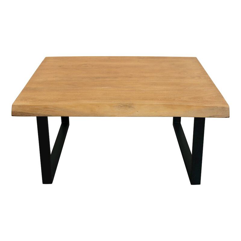 Alex Hamilton Sycamore Solid Wood Live Edge Square Coffee Table in Natural