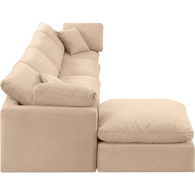 Meridian Furniture Indulge Beige Velvet Modular Sectional