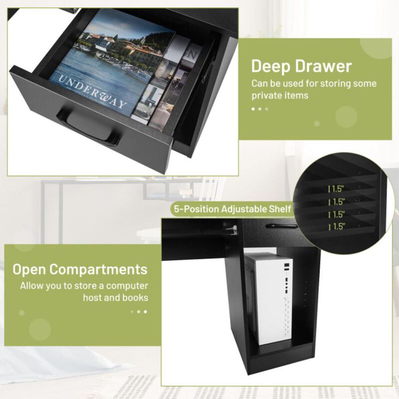 Hivvago Study Laptop Table with Drawer and Keyboard Tray