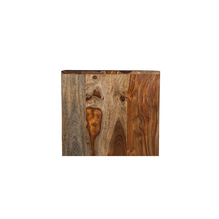 Porter Designs Waves Solid Sheesham Wood Nightstand, Brown