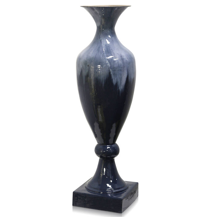 Fizi Enamel Blue & White Vase