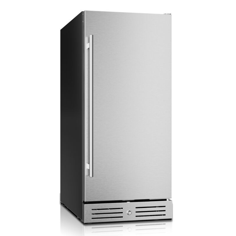 15 inch Beverage Refrigerator, 100 Cans Beverage Fridge , Stainless Steel Indoor/Outdoor Refrigerator image number 1