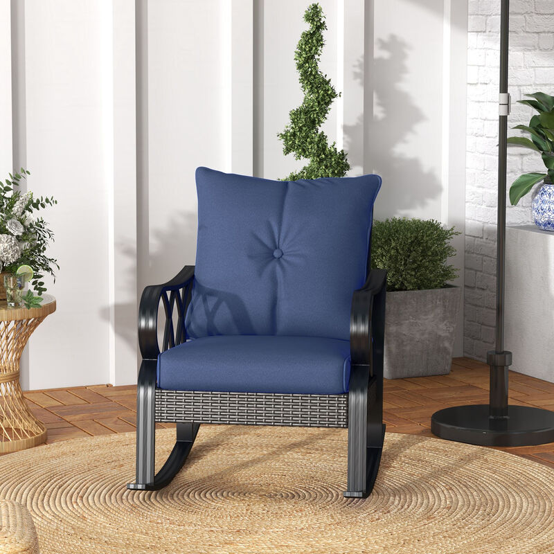 Hivvago Wicker Rocking Chair Set with Padded Seating for Outdoors image number 7