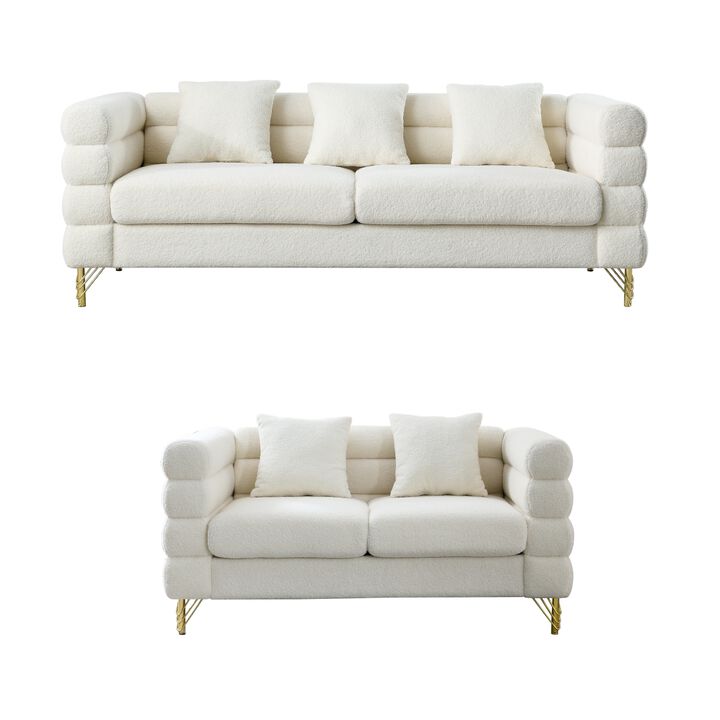 Sibsod modern-design plush cloud-shaped sofa set