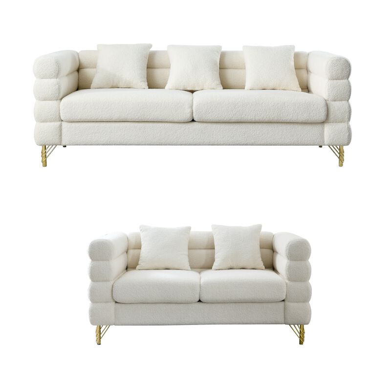 Sibsod modern-design plush cloud-shaped sofa set image number 0