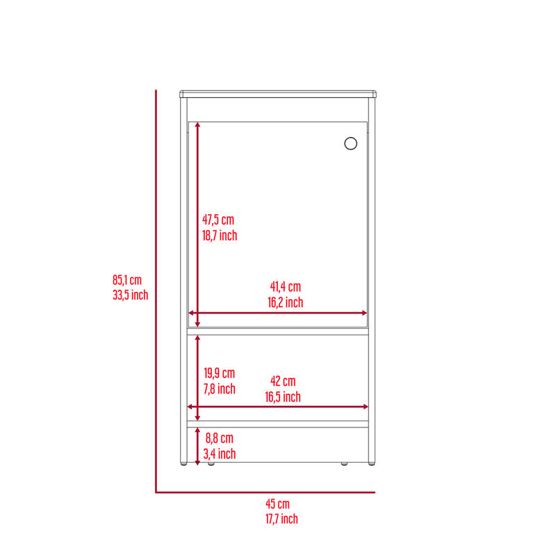 Westbury 1-Shelf Freestanding Vanity Cabinet Light Gray