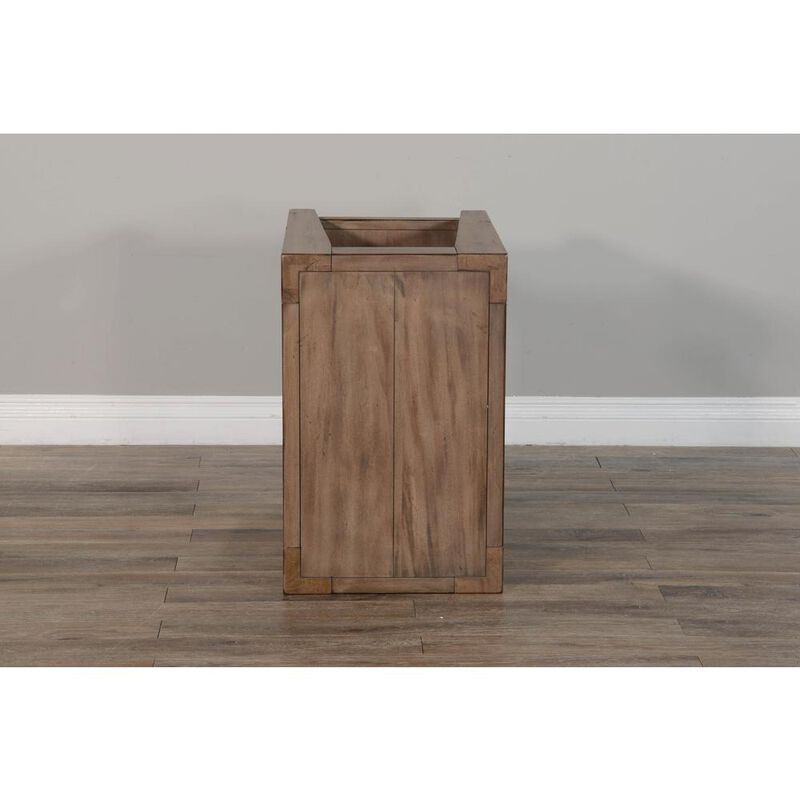 Sunny Designs Doe Valley 25 Mid-Century Wood Chair Side Table in Taupe Brown