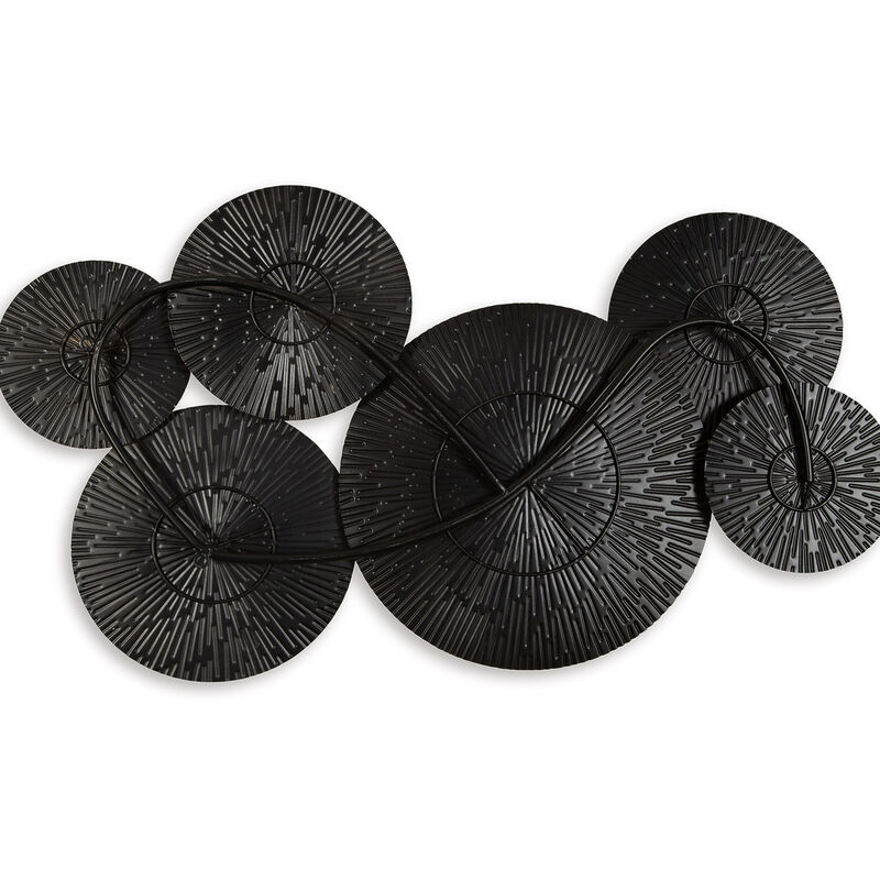 Decorative Wall Art, Geometric Metal Sculpture 21x36 Black and Gold image number 2