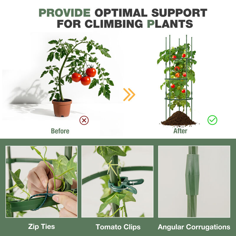 3 Pack Adjustable Tall Plant Support Trellis for Climbing Plants