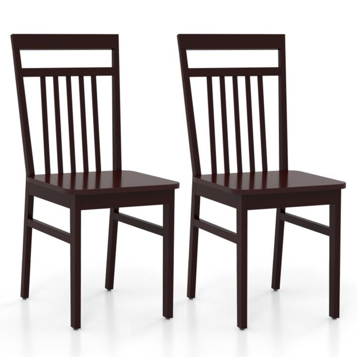 Hivvago Set of 2 Farmhouse Dining Chair with Slanted High Backrest