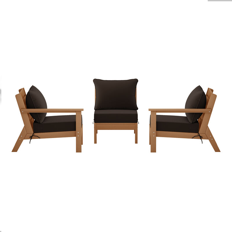 WestinTrends Outdoor Patio HDPE Sectional Sofa with Patio Cushions