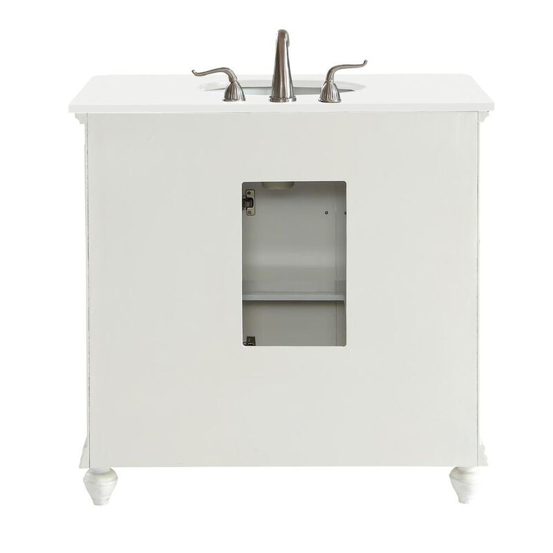 Elegant Kitchen and Bath 36 inch Single Bathroom vanity in Antique White