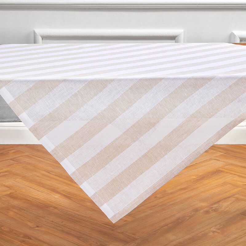 Linen Table Throw - Cabana Stripe