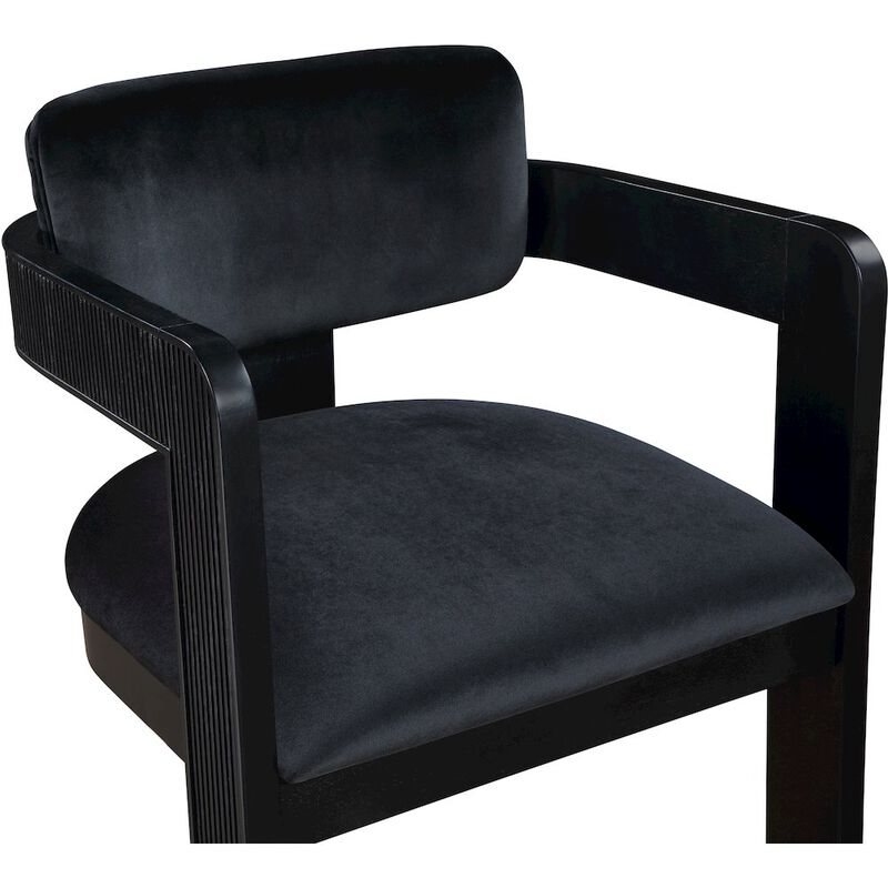 Meridian Furniture Sacha Black Velvet Dining Chair, Set of 2