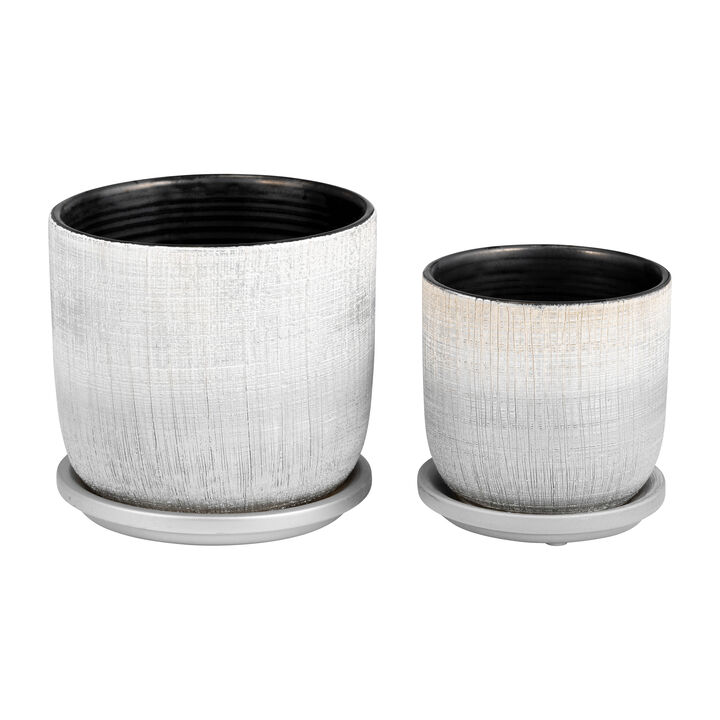 S/2 5/6" Textured Planter