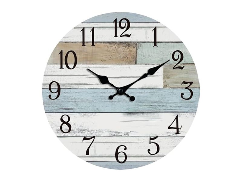 Coastal Country Rustic Retro Wall Clock 8 Inch Silent Non Ticking image number 0