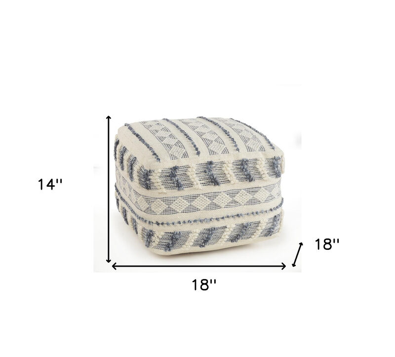 Decorative Wool Ottoman for Bedroom, Living Room, and Lounge Spaces