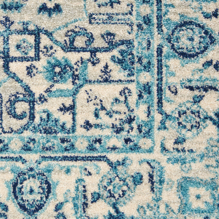 HomeRoots Floral Medallion Distressed Area Rug